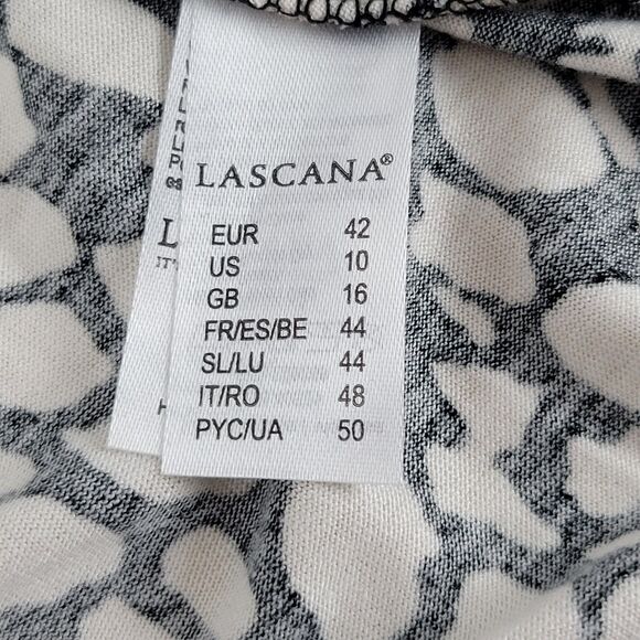 Lascana Dress  Black Tan Animal Print US size 10 Shift Maxi Sleeveless NWT - Picture 4 of 10